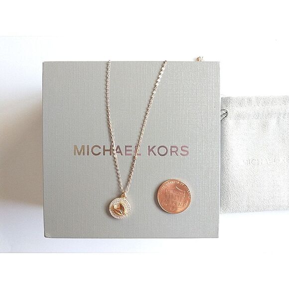 New! MICHAEL KORS Crystal Zodiac Pisces Gold-plated Sterling Silver Necklace - Picture 5 of 12